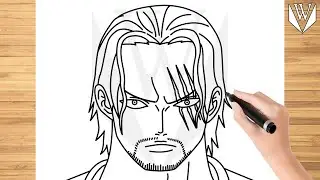 How to draw Shanks One Piece Step by step Tutorial | Free Download Coloring Page