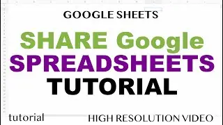 Google Sheets Tutorial - Share & Work on Spreadsheets with other Users in Google Workspace
