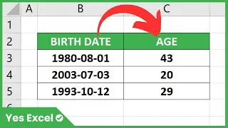 Calculate Age from Date of Birth in Excel