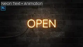 How To Create NEON TEXT effect with ANIMATION in Photoshop - Animated Neon Text