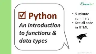 An introduction to Python functions and data types | Python for Beginners