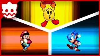 Super Mario vs Sonic the Hedgehog vs Pacman (Spritars Animations)