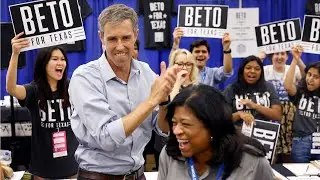 Texas Gubernatorial Challenger Beto O'Rourke delivers comments from the Democratic Convention