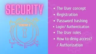 Symfony 6 - Security bundle: registration, pass hashing, login, logout, access control