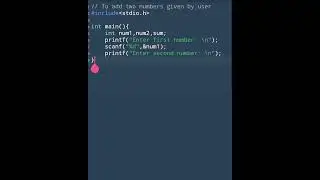 Adding two user input numbers || Getting started with C || #beginners #basics