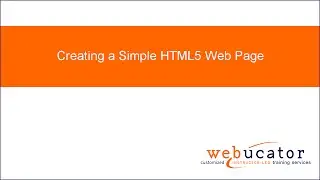 Creating a Simple HTML5 Web Page