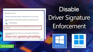 how to disable Driver Signature Enforcement Verification | Driver not installing manually in windows