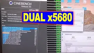 dual xeon x5680 cinebench R20 , geekbench 5 mac pro 2010 12C/24T
