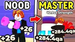 I Went NOOB To MASTER With NO ROBUX in Roblox Arm Wrestle Simulator..