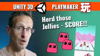 Unity 3D and Playmaker - Adding a Goal and updating a Score when Jellies reach the Goal.
