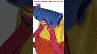 стильный, детский рюкзак на магнитных кнопках, крючком #Shorts #Knitting
