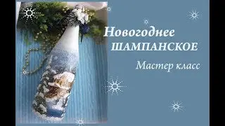 Новогоднее шампанское с обьемным снегом МК/шампанское на новый год