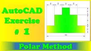 AutoCAD Practice Exercise # 1 - Polar Method #autocad #trending #exercise #practice