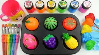 Satisfying Video l How to make Rainbow Lollipop Popsicle int Tropical Fruit & PlayDoh Cutting ASMR