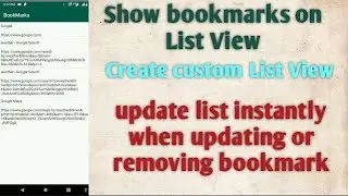 Display Bookmarks on custom ListView android studio | Sqlite database to ListView