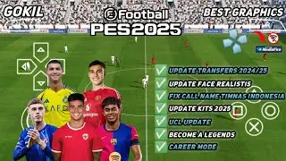 eFootball PES 2025 PPSSPP Download English version Update New Kits 24/25 New Transfers HD Graphics