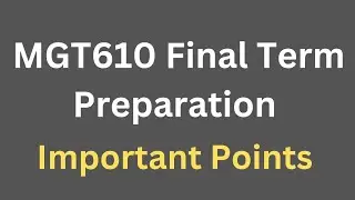 MGT610 Final Term Preparation[Important Points]