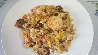 Cauliflower  rice with Shrimp  and susage