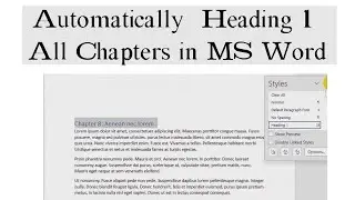 MS Word  | automatically heading 1 all chapters | VBA code