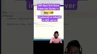 #day29 - What are differences between Coalesce function and IsNull #coding #sql #sqlserver