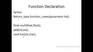 function in C Language