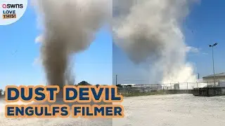 HUGE dust devil completely engulfs man 🌪️😬 | LOVE THIS!