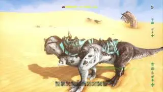 ARK: Survival Evolved PS4 Deathworm and Alpha Deathworm VS Rexs on team!