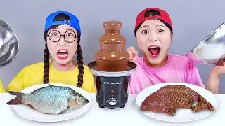 Chocolate Food VS Real Food Challenge DONA