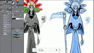 Santa Muerte: Timelapse Character Design