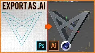 How To Export Photoshop Paths To Illustrator / Import To Cinema 4D