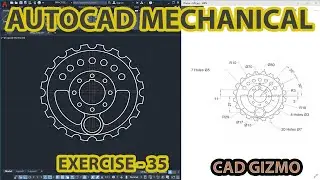 Auto-CAD 2D Mechanical Drawing | Exercise 35 | Mechanical Cad | Cad Gizmo