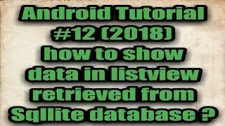 Show Data In ListView Retrieved From Sqllite Database In Android