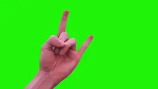 Hand Gesturing Heavy Metal Rock Sign - Green Screen Footage