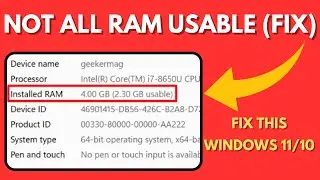 Fix All RAM Not Fully Usable in Windows 11/10 (Make All RAM Usable) 2024