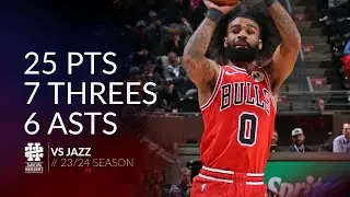 Coby White 25 pts 7 threes 6 asts vs Jazz 23/24 season