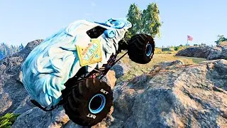 🏔️ Yeti Monster Jam Insane Mountain Descent & Destruction in BeamNG.drive