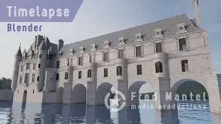 Modeling French castle Chenonceau in Blender - timelapse