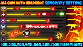 Free Fire Max Auto Headshot Trick 2024 Sensitivity Setting | 2gb, 4gb, 6gb Ram Headshot Sensitivity