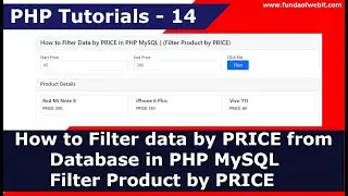 How to Filter data by PRICE in PHP MySQL | Filter Product by PRICE | PHP Tutorials - 14