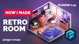 Retro Room in Blender 2.93 - 3D Modeling Process | Polygon Runway