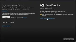 Visual Studio Community || Remove License :30 day trial message