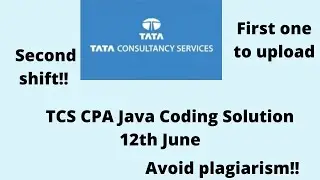 TCS CPA 12th June || Java Coding Solution