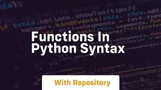 functions in python syntax