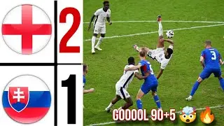 England vs Slovakia 2-1 EURO 2024 Highlights / jude bellingham goal 90+5 🤯🔥 & harry kane goal