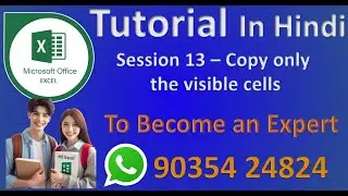 Session 13 - MS Excel Tutorial - Copy only the visible cells