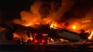 Japan Airlines Plane Passengers and Crew Escape Massive Fire