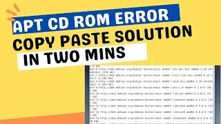 Fix 'Please use apt cdrom to make this cd rom recognized by apt' | Linux Update Error