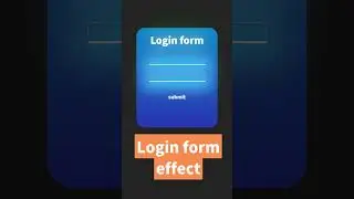 【HTML&CSS】Login form animation effect 