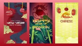 Chinese New Year Of the Dragon Stories After Effects Template