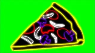 Free Green Screen Masters Neon Pizza Slice